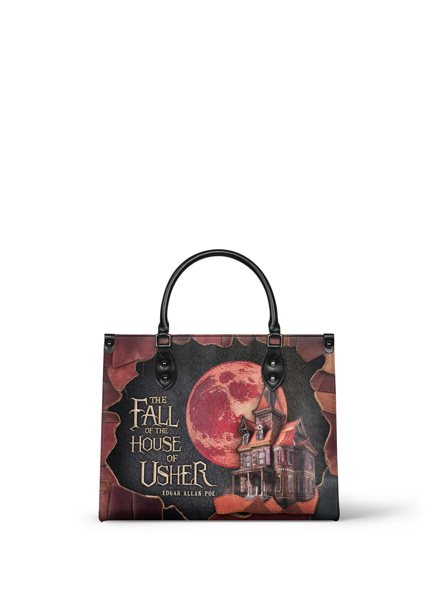 "The Fall Of The House Of Usher" - Black Interior - Leather Handbag