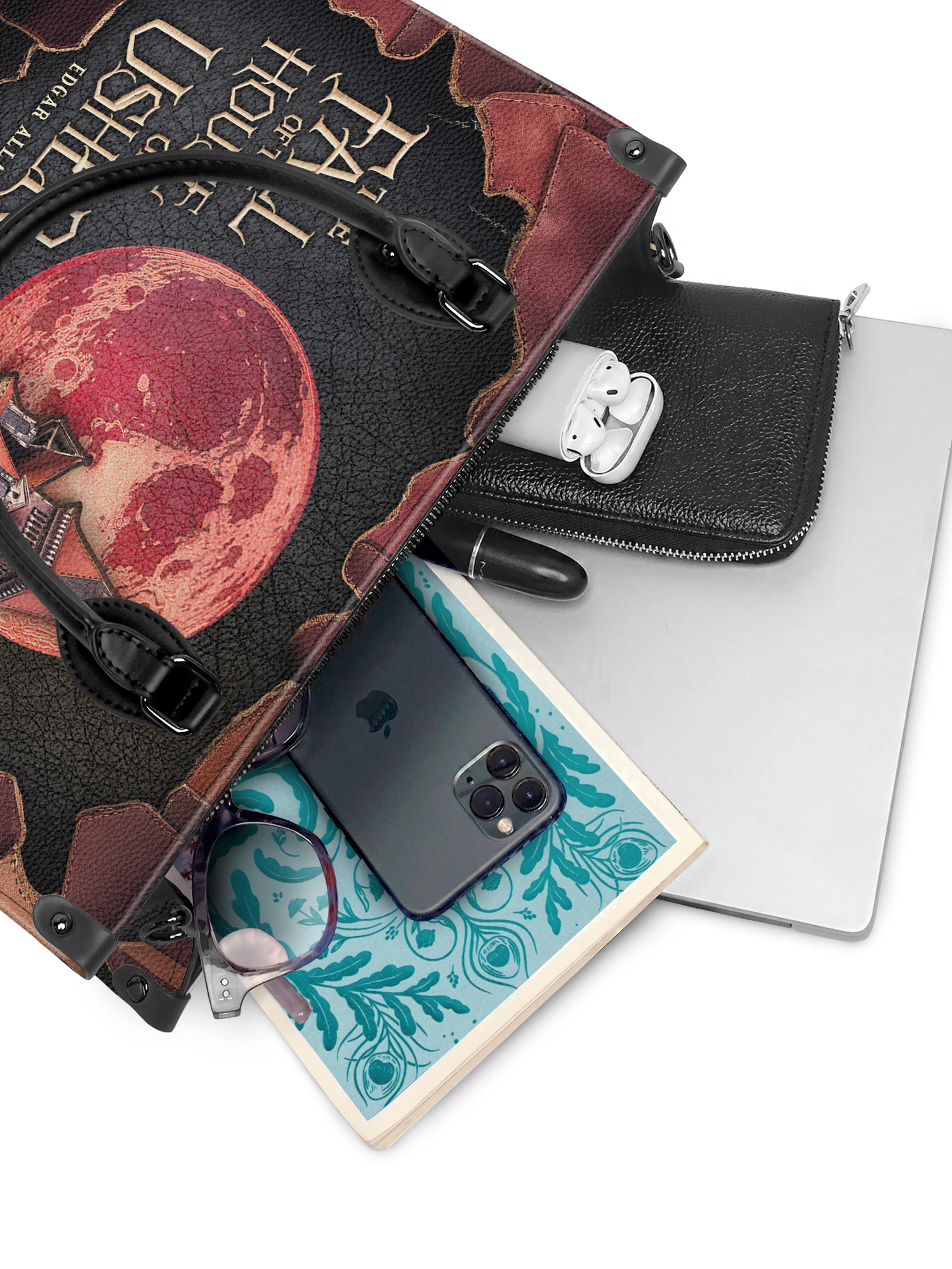 "The Fall Of The House Of Usher" - Black Interior - Leather Handbag