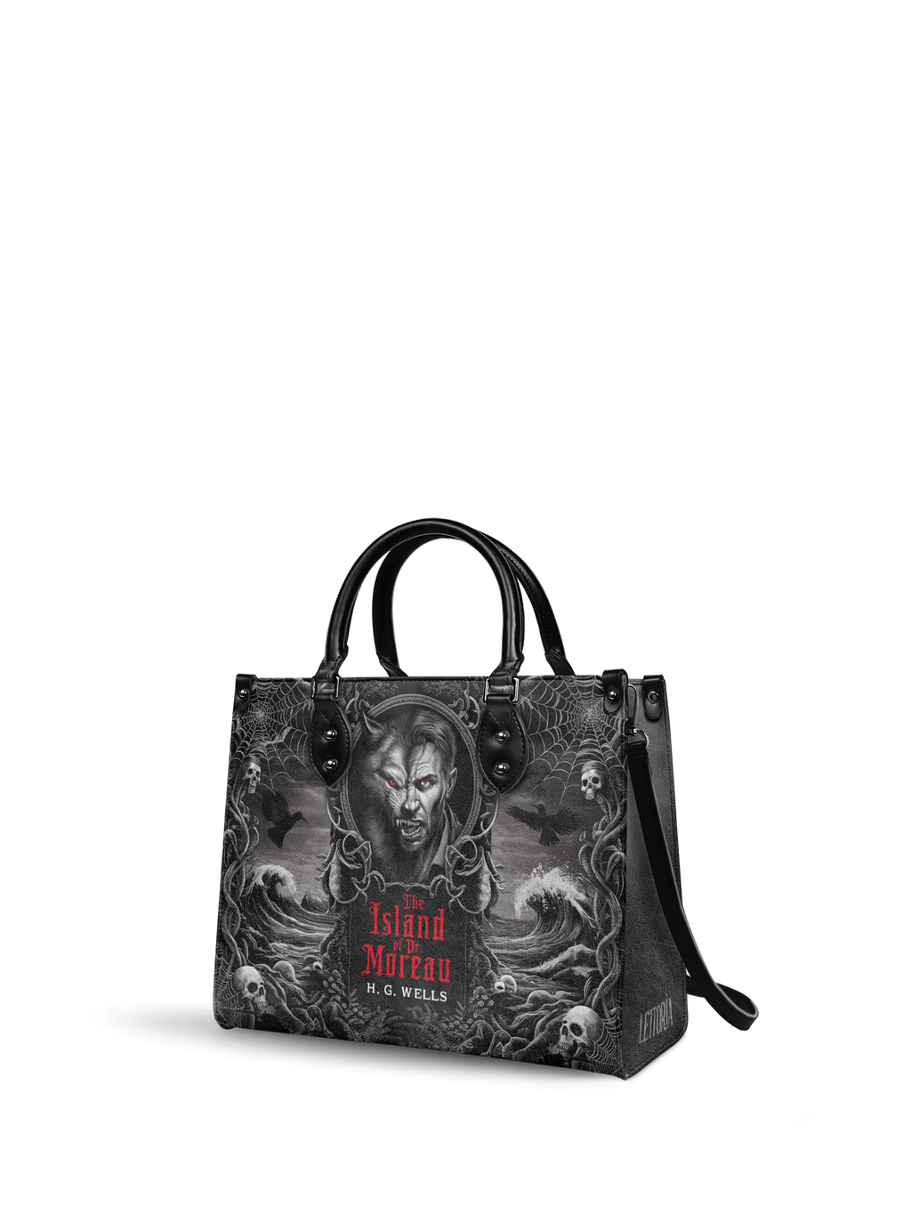 "The Island Of Dr Moreau" - Black Interior - Leather Handbag