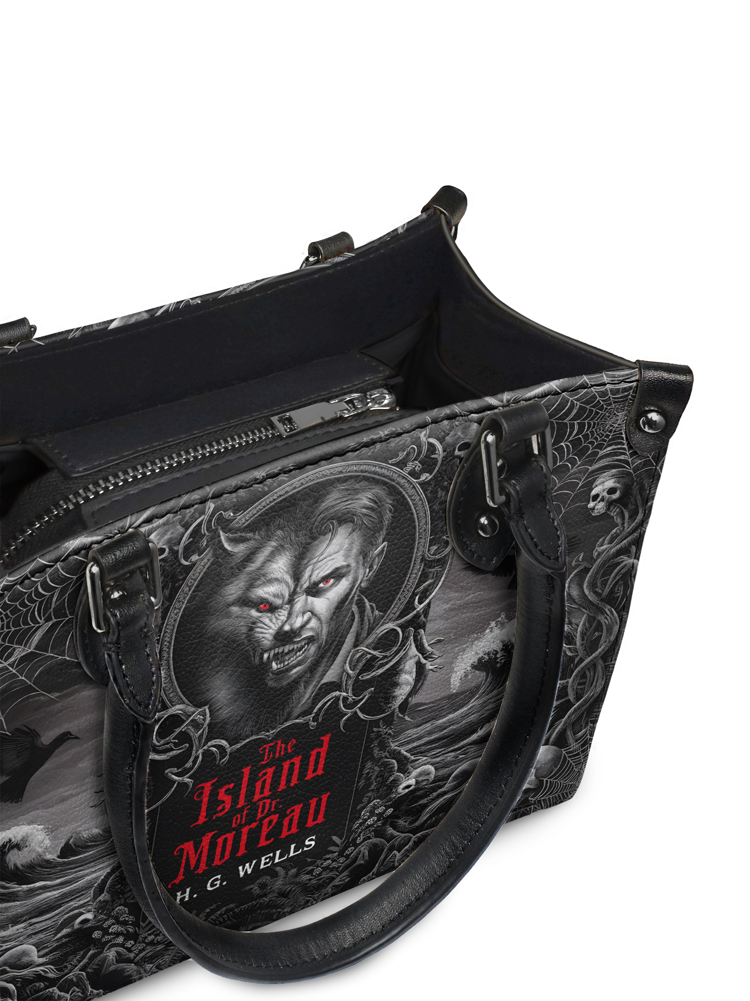 "The Island Of Dr Moreau" - Black Interior - Small Leather Handbag