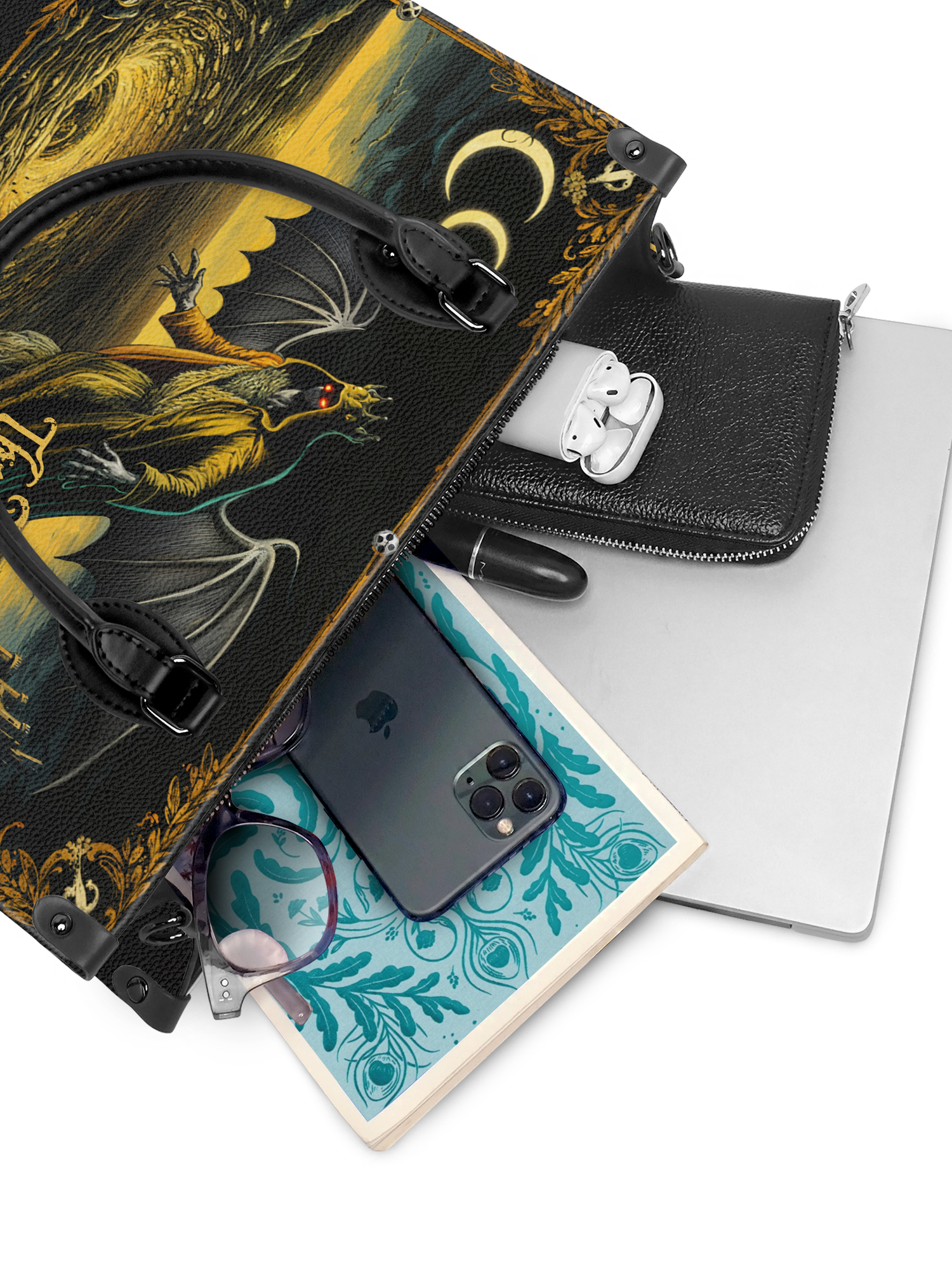 "The King In Yellow" - Black Interior - Leather Handbag