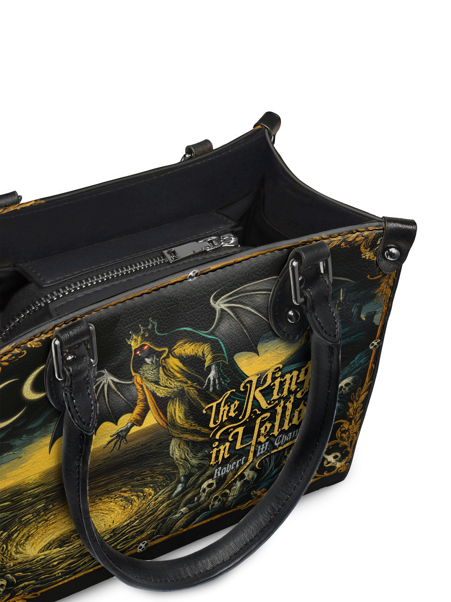 "The King In Yellow" - Black Interior - Small Leather Handbag