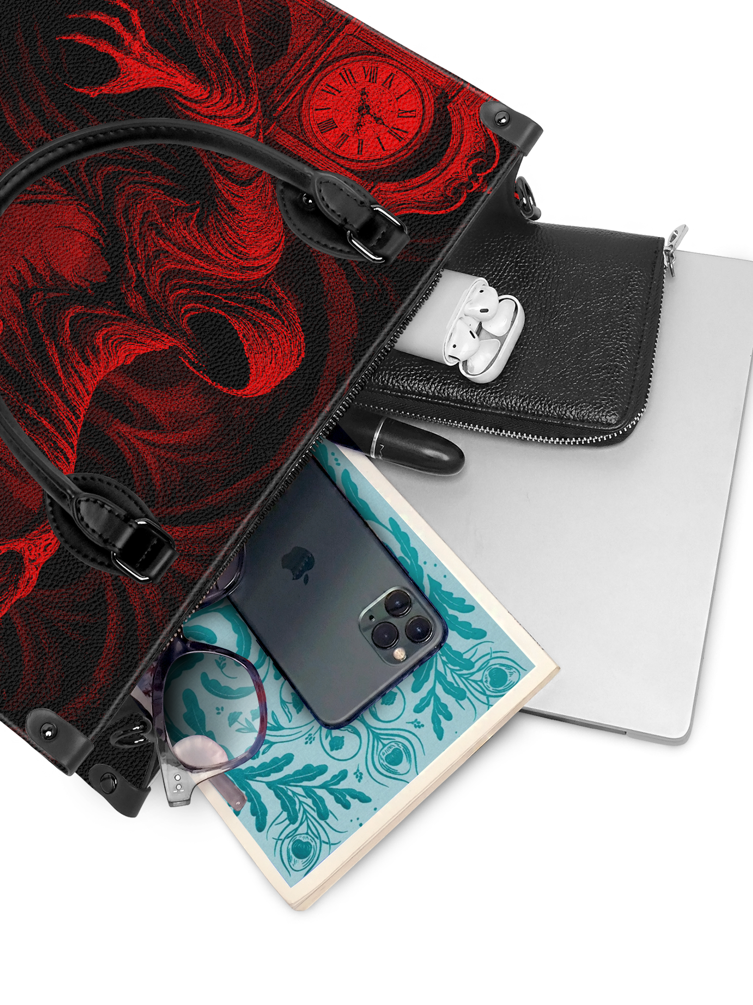 "The Masque Of The Red Death" - Black Interior - Leather Handbag