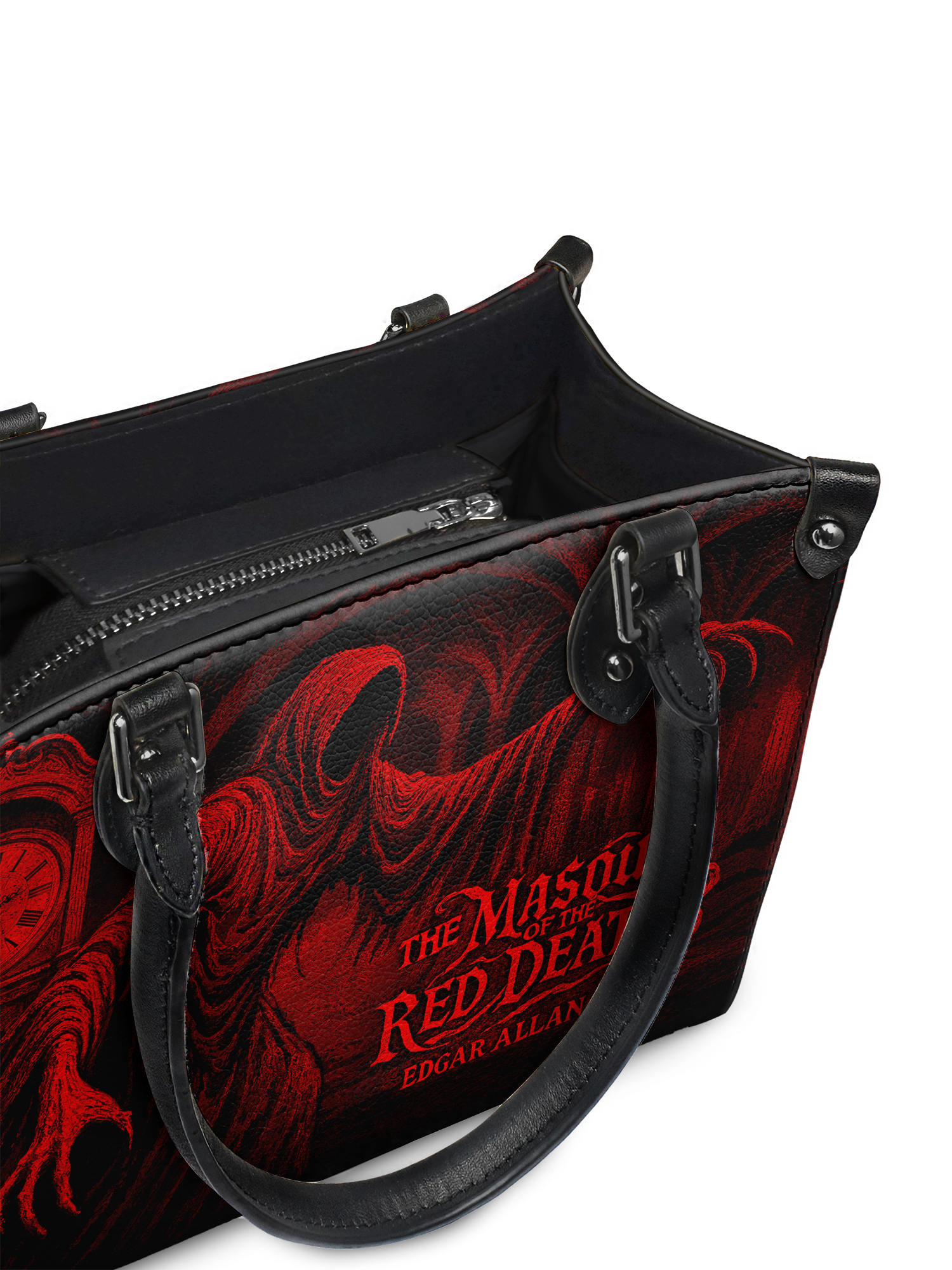 "The Masque Of The Red Death" - Black Interior - Small Leather Handbag