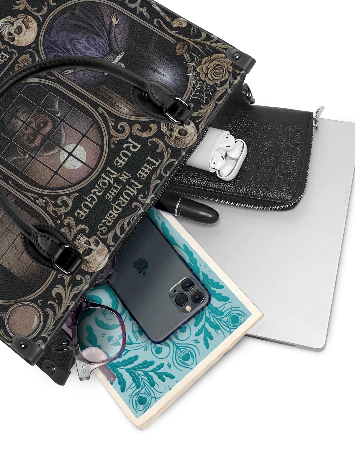 "The Murders In The Rue Morgue" - Black Interior - Leather Handbag