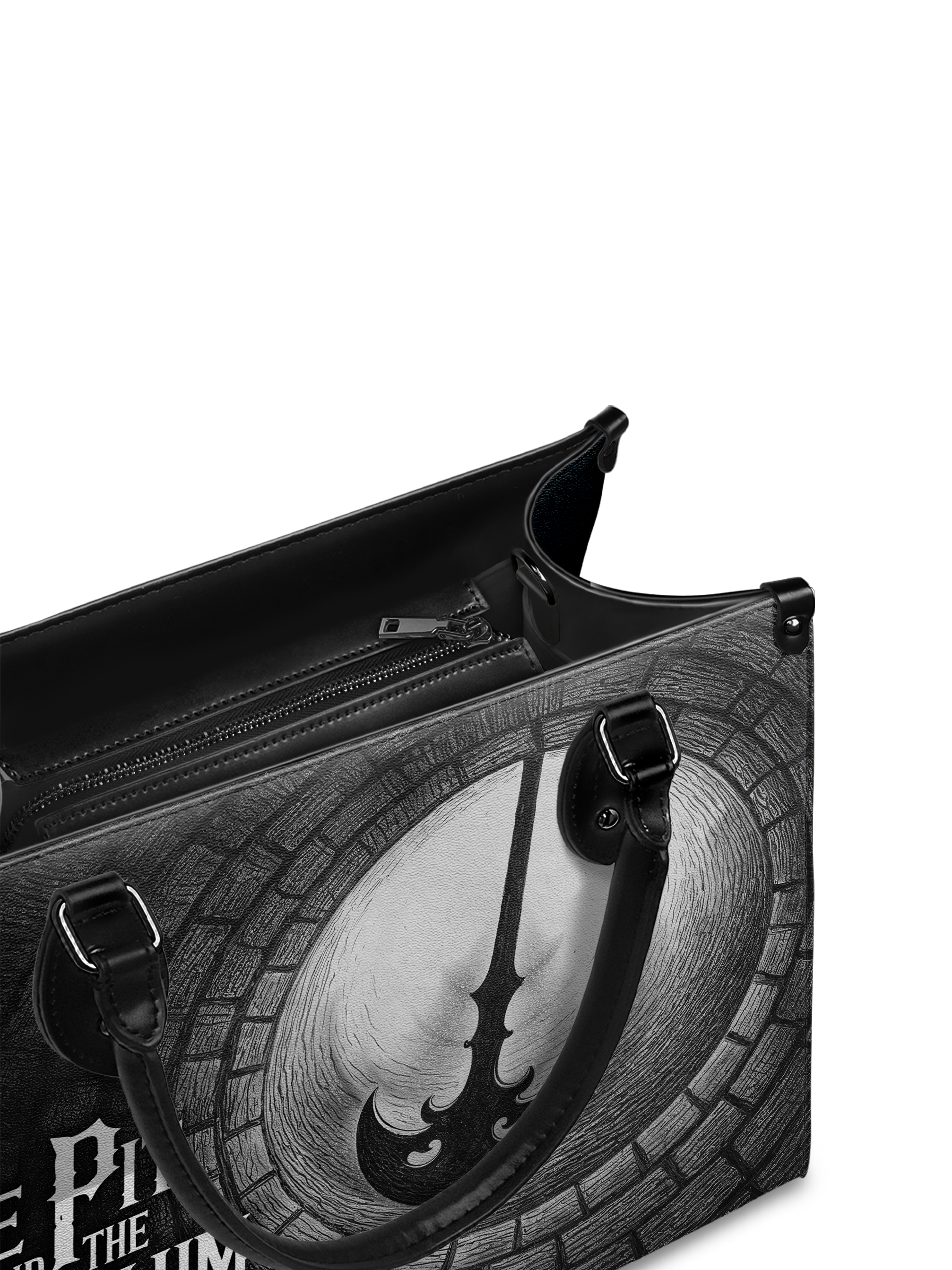 "The Pit And The Pendulum" - Black Interior - Leather Handbag