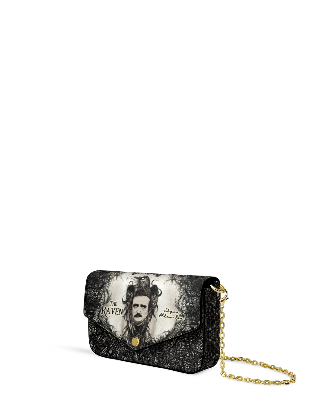 "The Raven" Envelope Chain Crossbody Bag