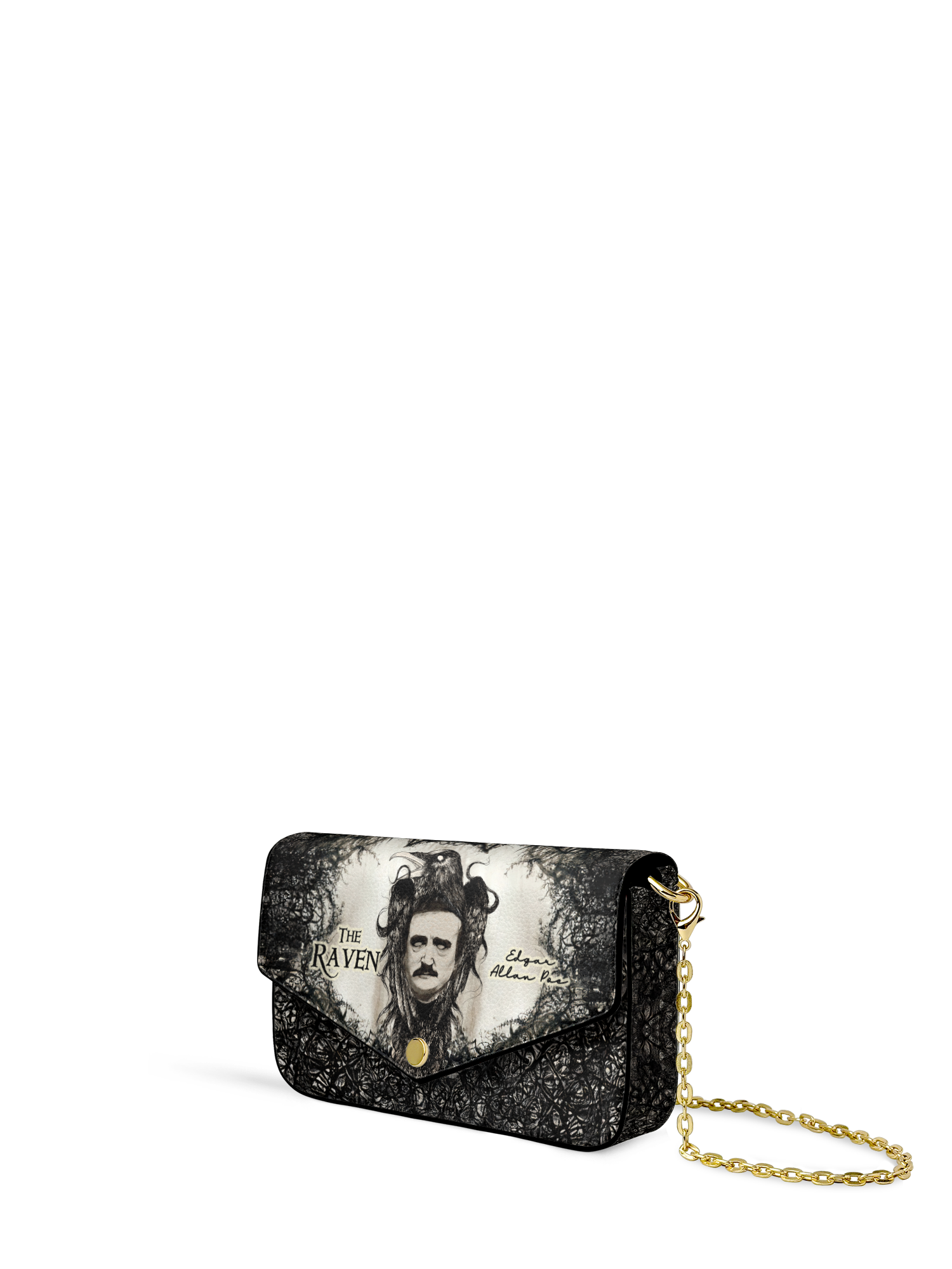 "The Raven" Envelope Chain Crossbody Bag