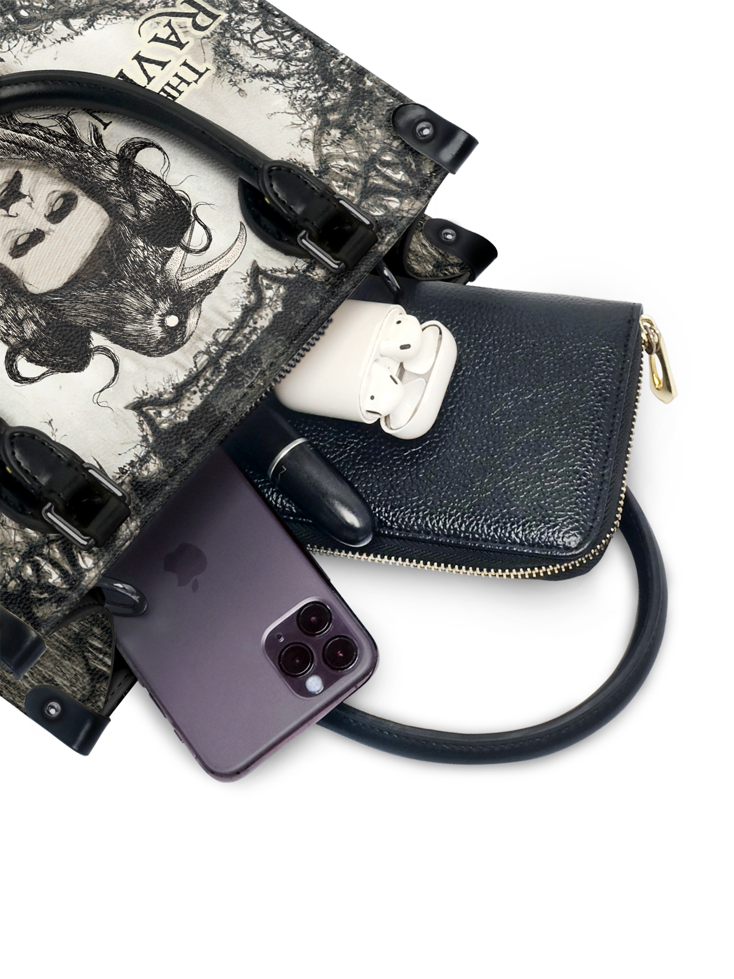 "The Raven" - Black Interior - Small Leather Handbag