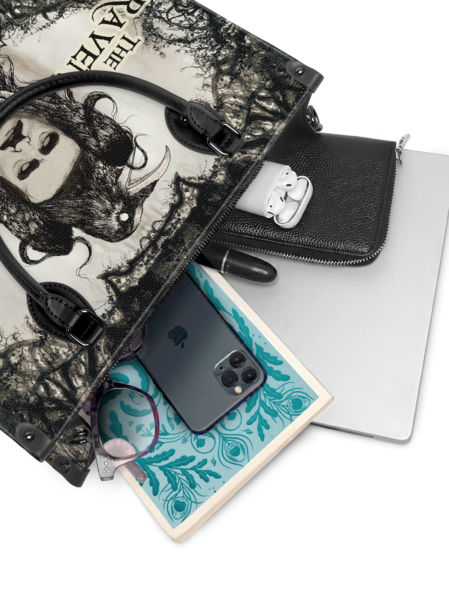 "The Raven" - Black Interior - Leather Handbag