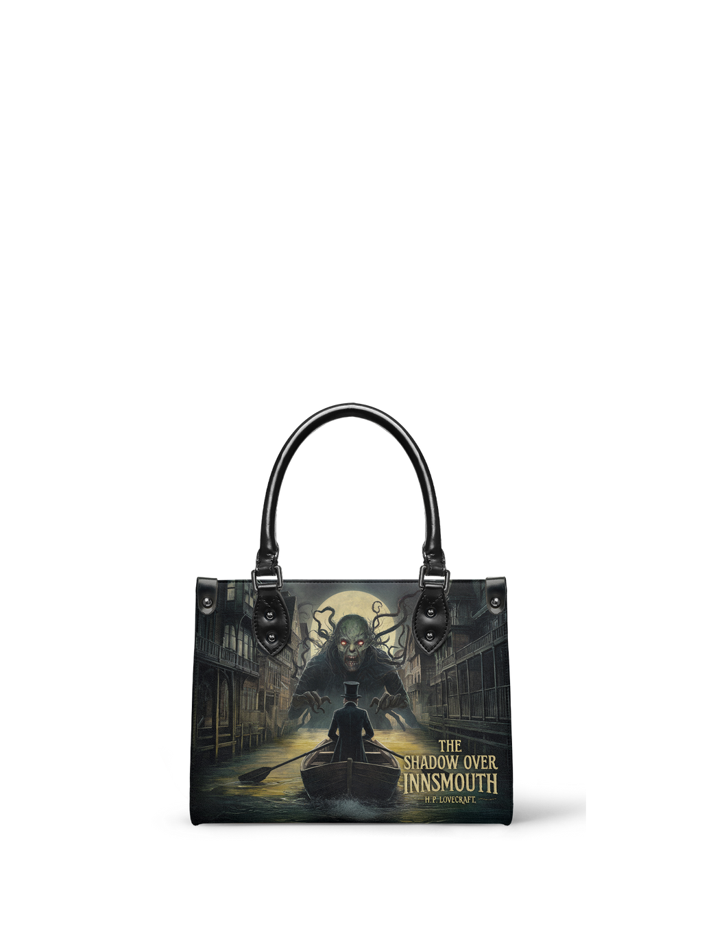 "The Shadow Over Innsmouth" - Black Interior - Small Leather Handbag
