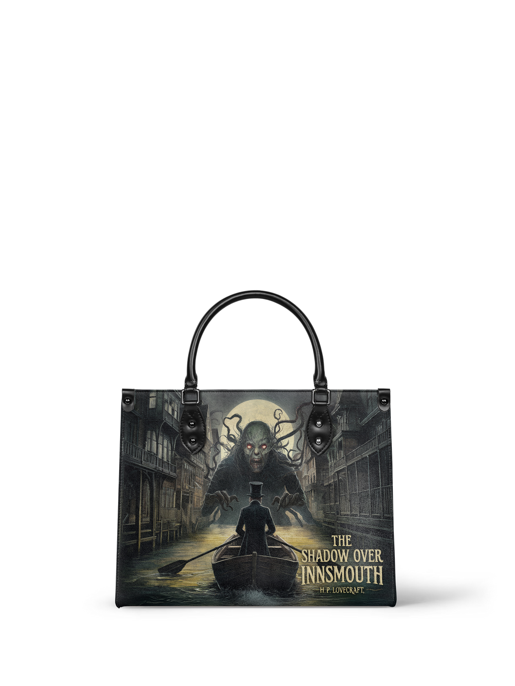 "The Shadow Over Innsmouth" - Black Interior - Leather Handbag