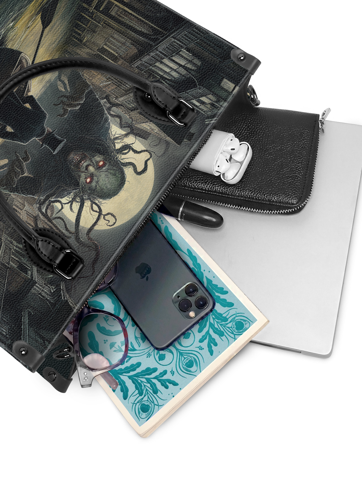 "The Shadow Over Innsmouth" - Black Interior - Leather Handbag