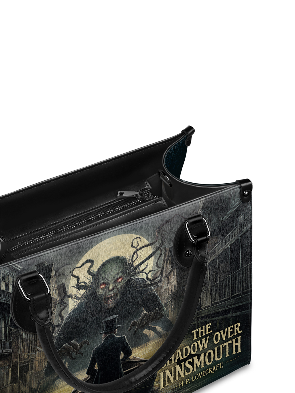 "The Shadow Over Innsmouth" - Black Interior - Leather Handbag