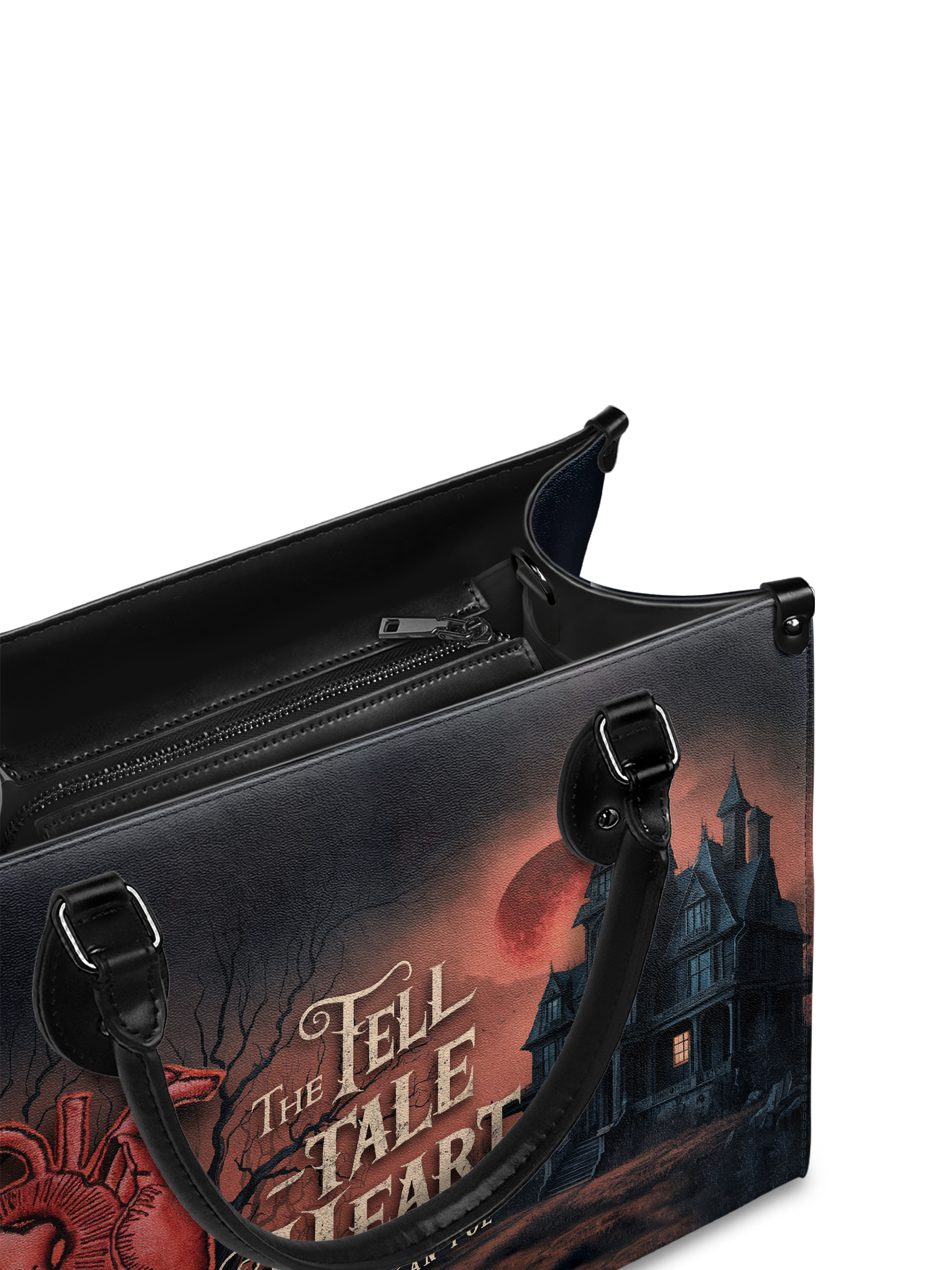 "The Tell-Tale Heart" - Black Interior - Leather Handbag