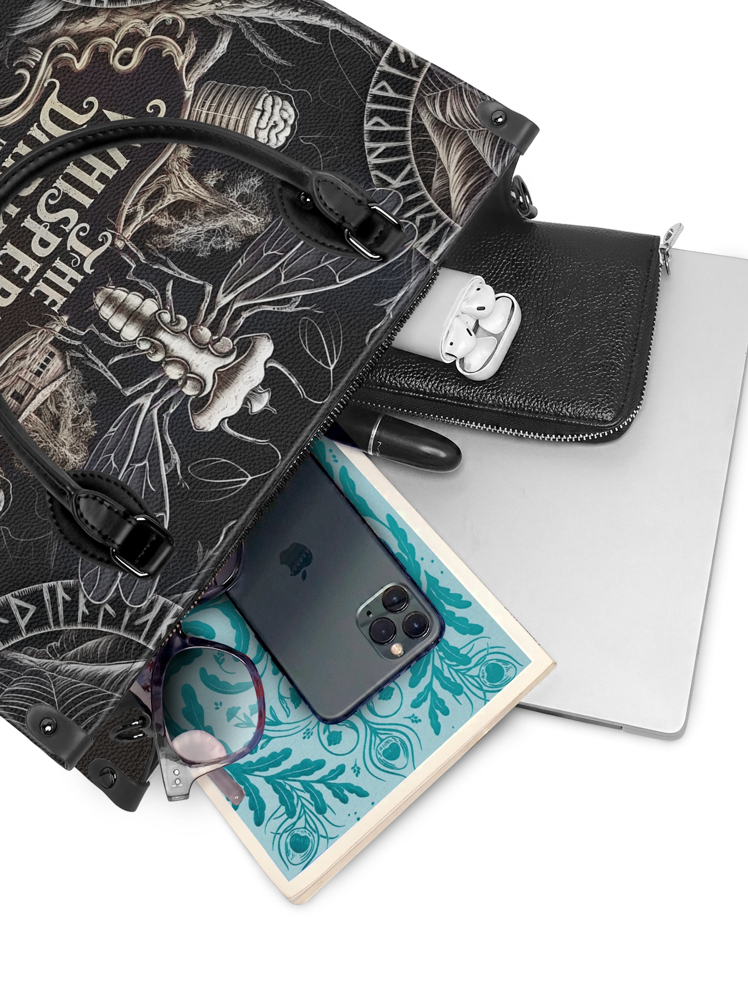 "The Whisperer In Darkness" - Black Interior - Leather Handbag