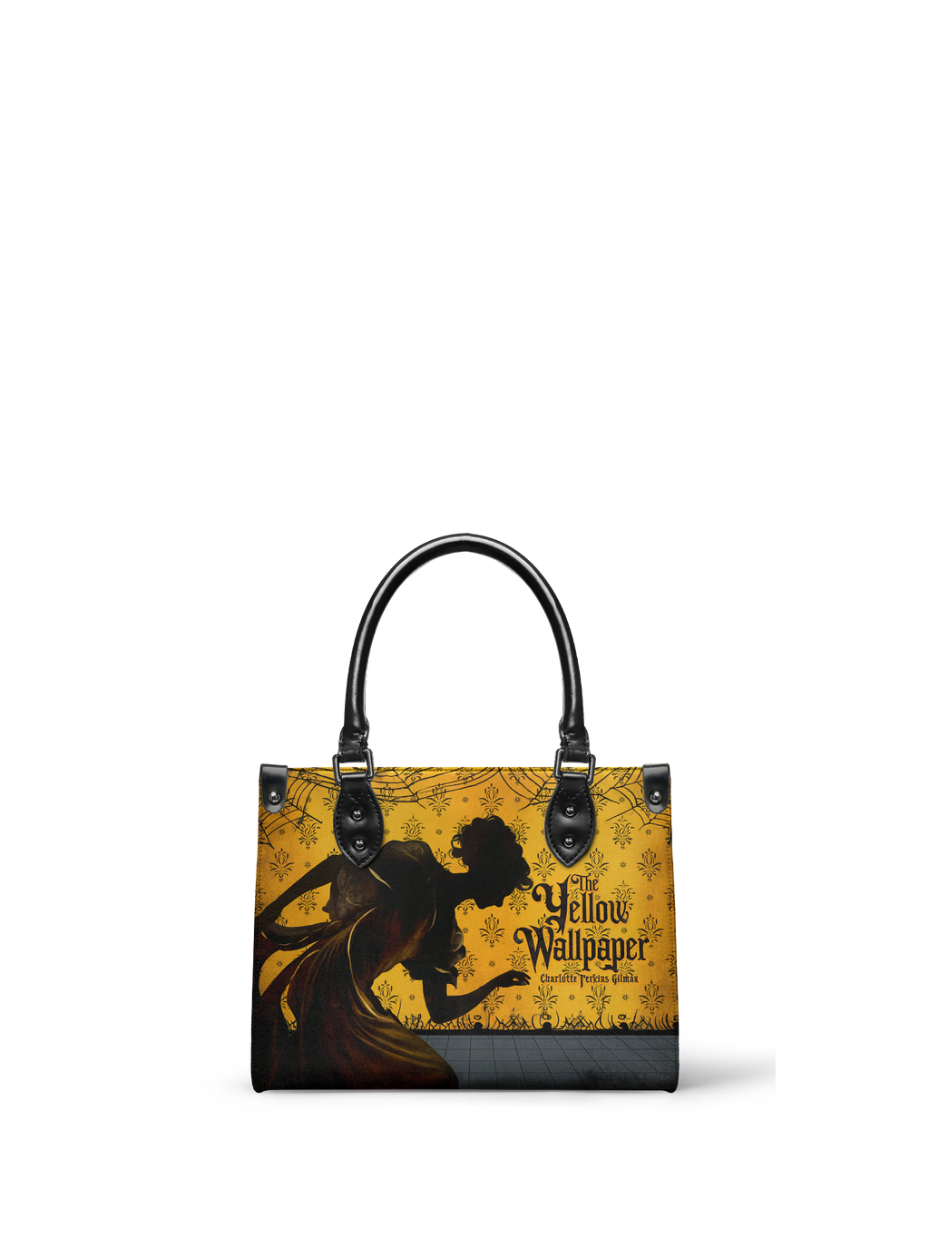 "The Yellow Wallpaper" - Black Interior - Small Leather Handbag