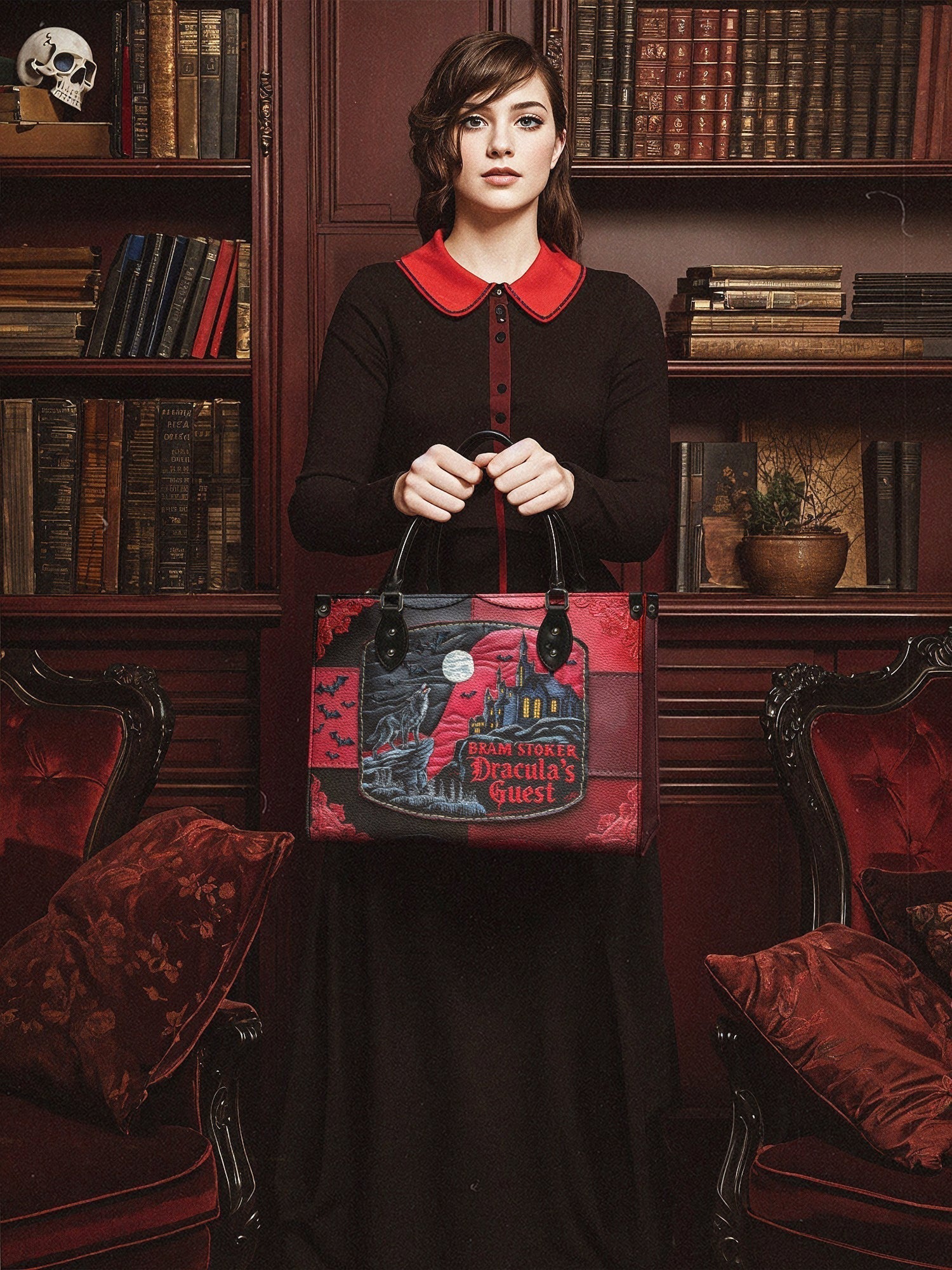 "Dracula's Guest" - Black Interior - Leather Handbag