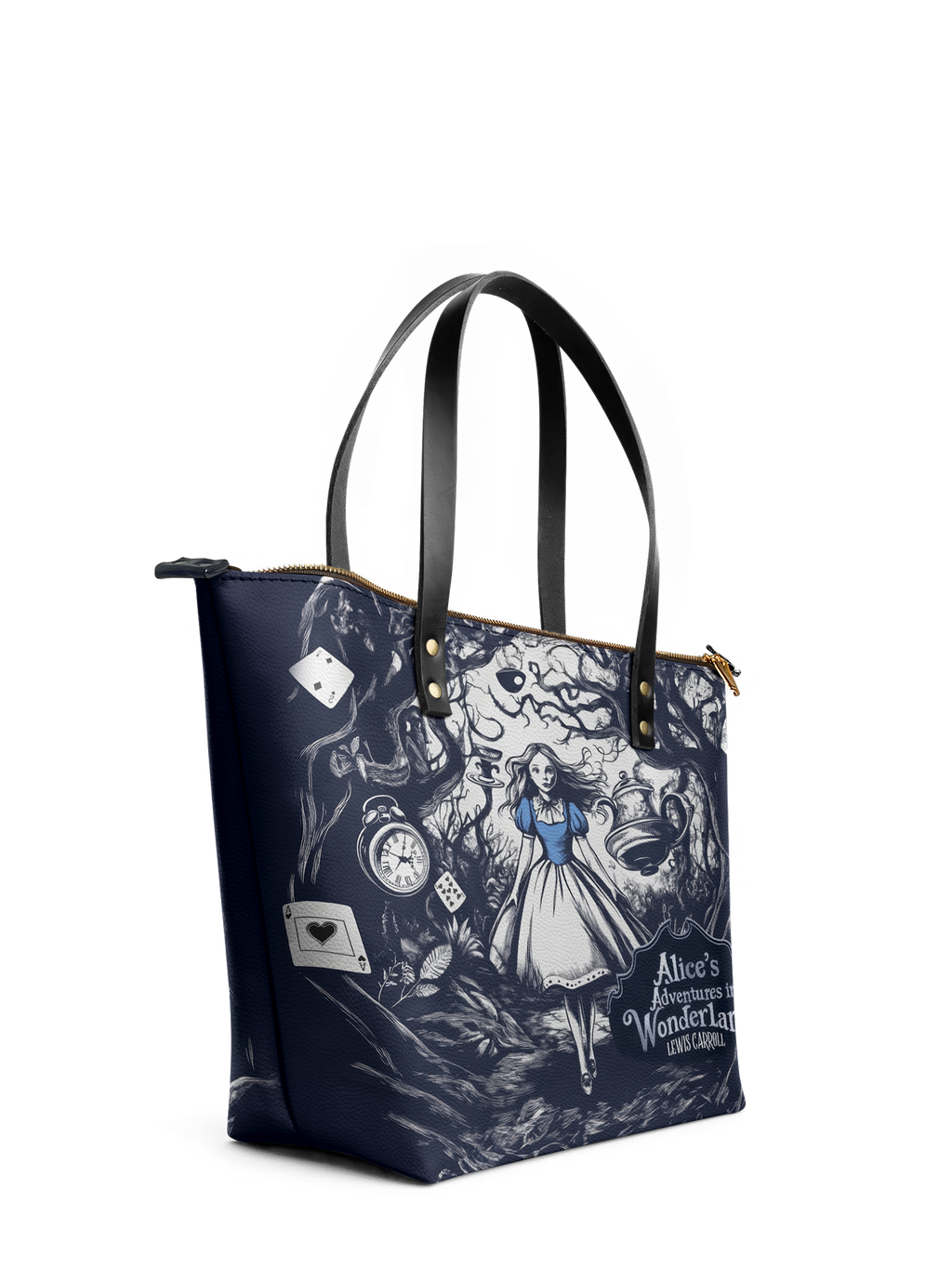 "Down the Rabbit Hole" Leather Tote Bag