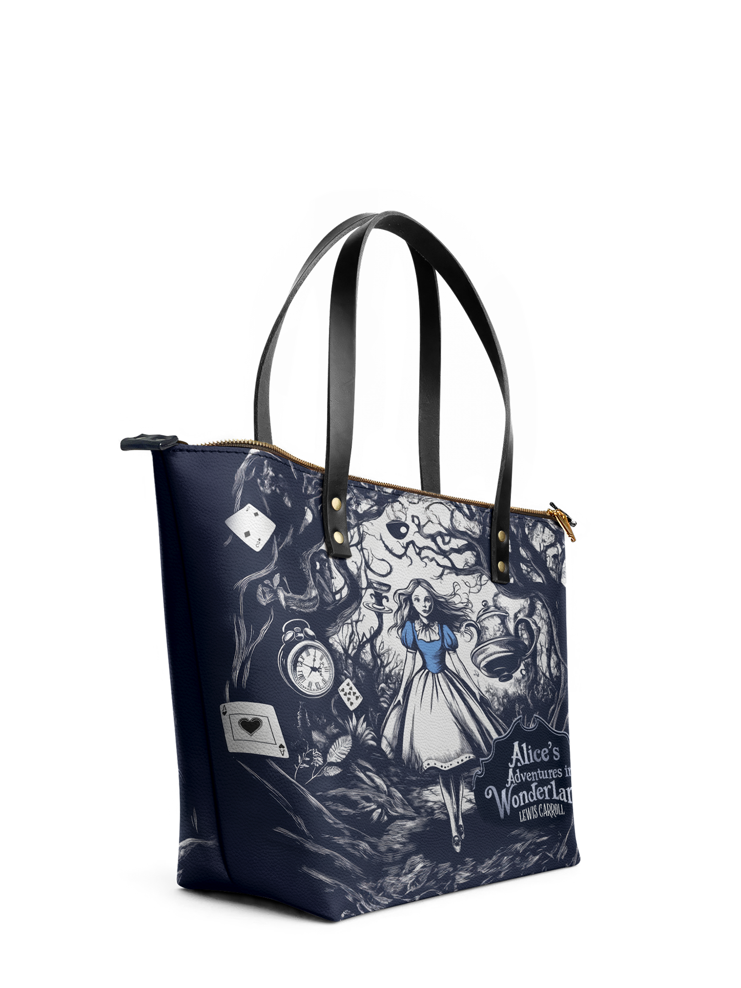 "Down the Rabbit Hole" Leather Tote Bag