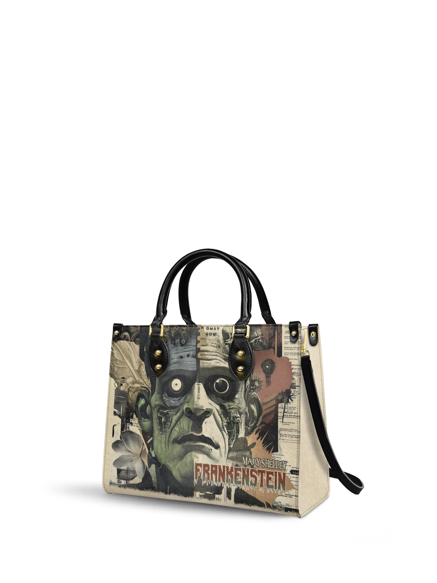 "Frankenstein" Old Parchment Leather Handbag