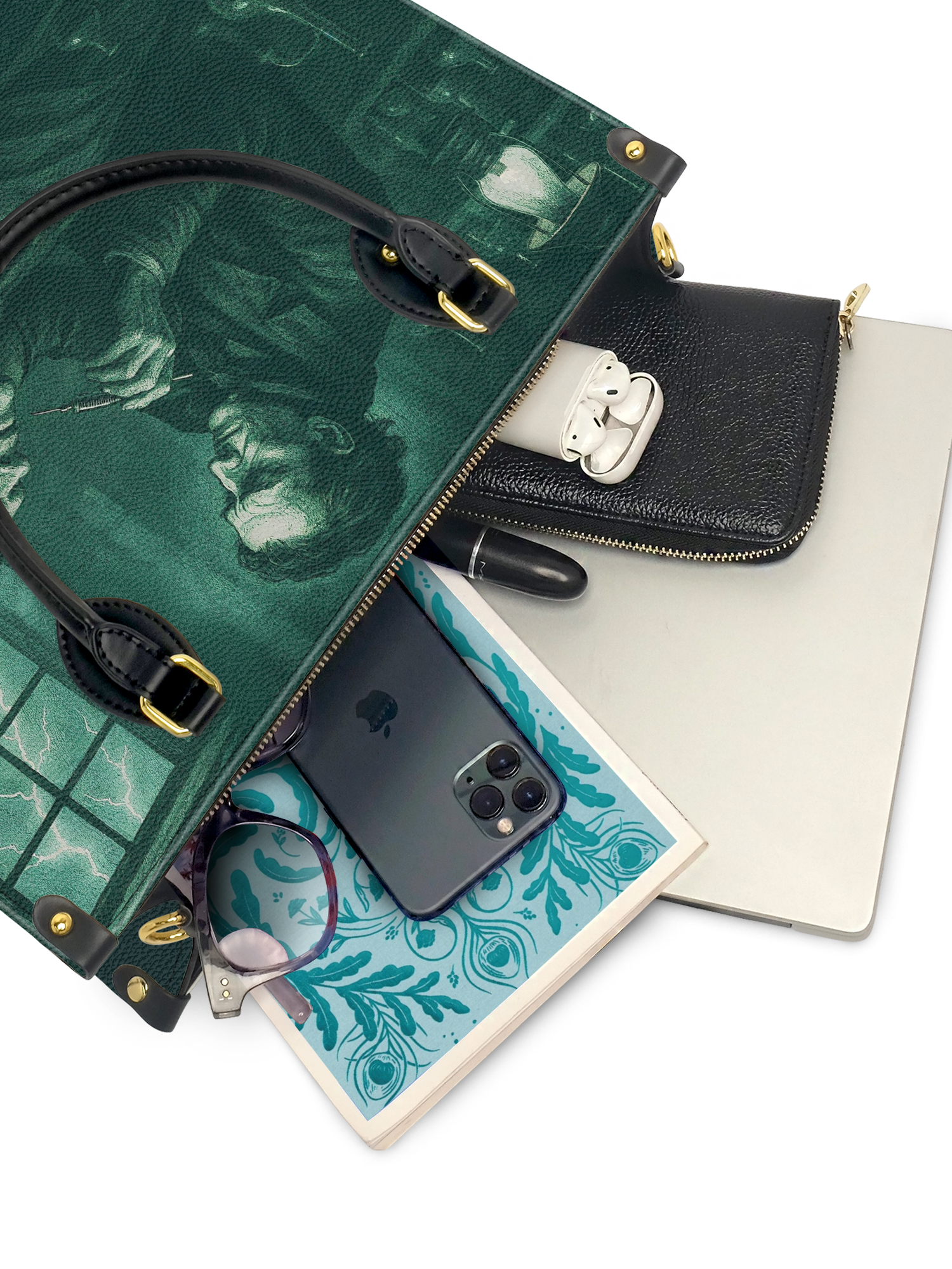 "Frankenstein" Mortuary Moss Leather Handbag