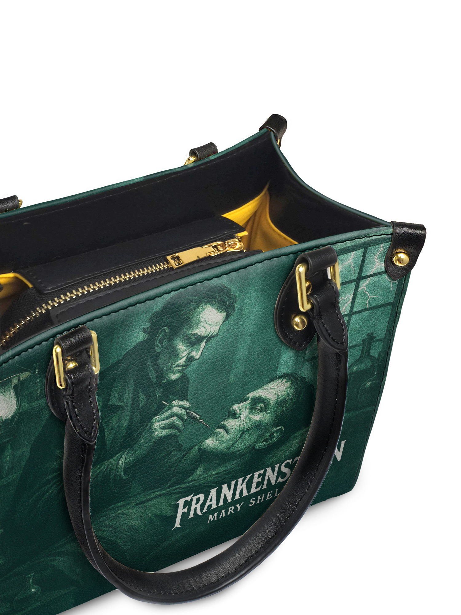 "Frankenstein" Mortuary Moss Small Leather Handbag