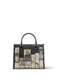 "Poe's Library" Ashen Black Leather Handbag