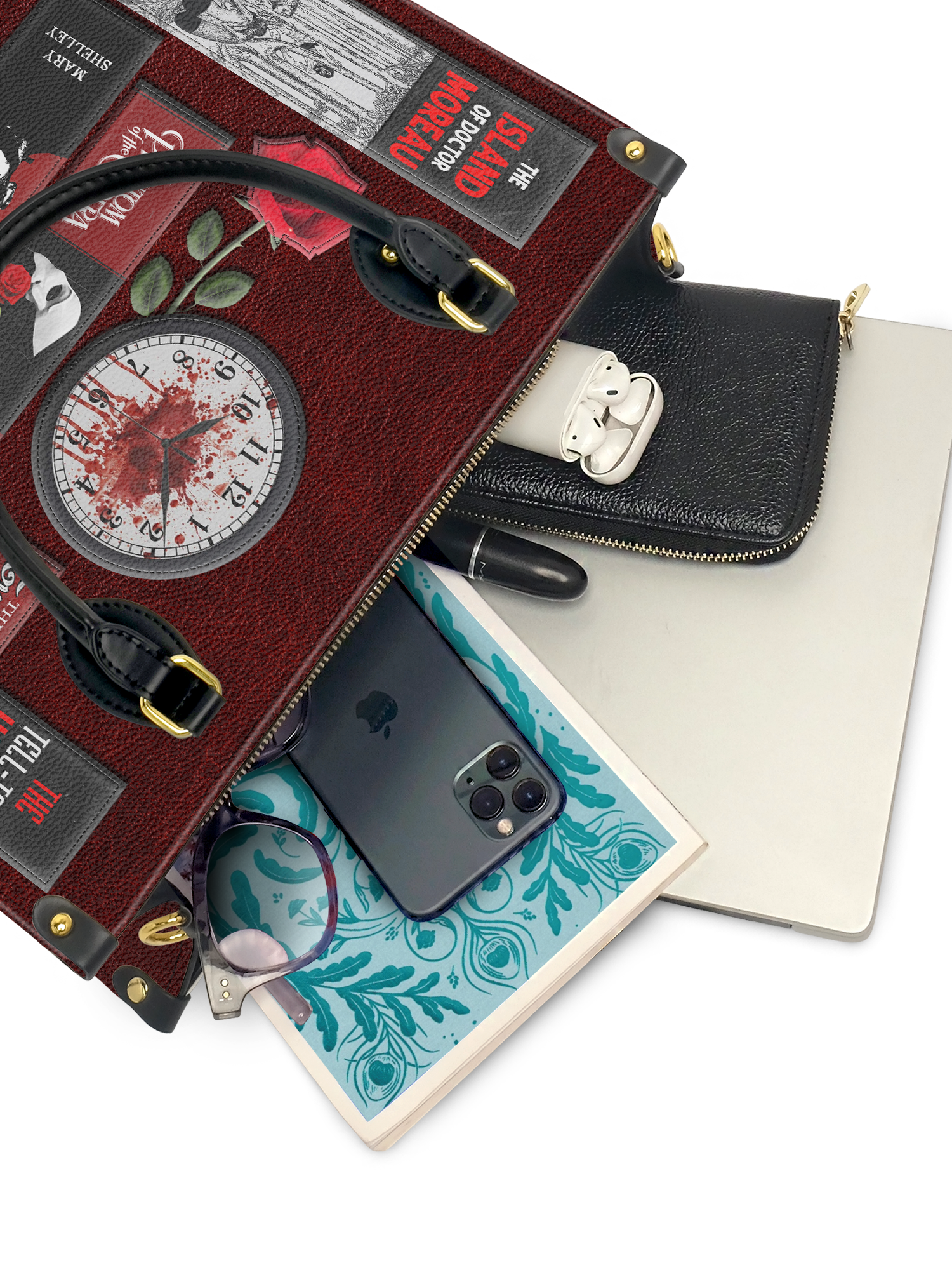 "The Crimson Codex" Leather Handbag