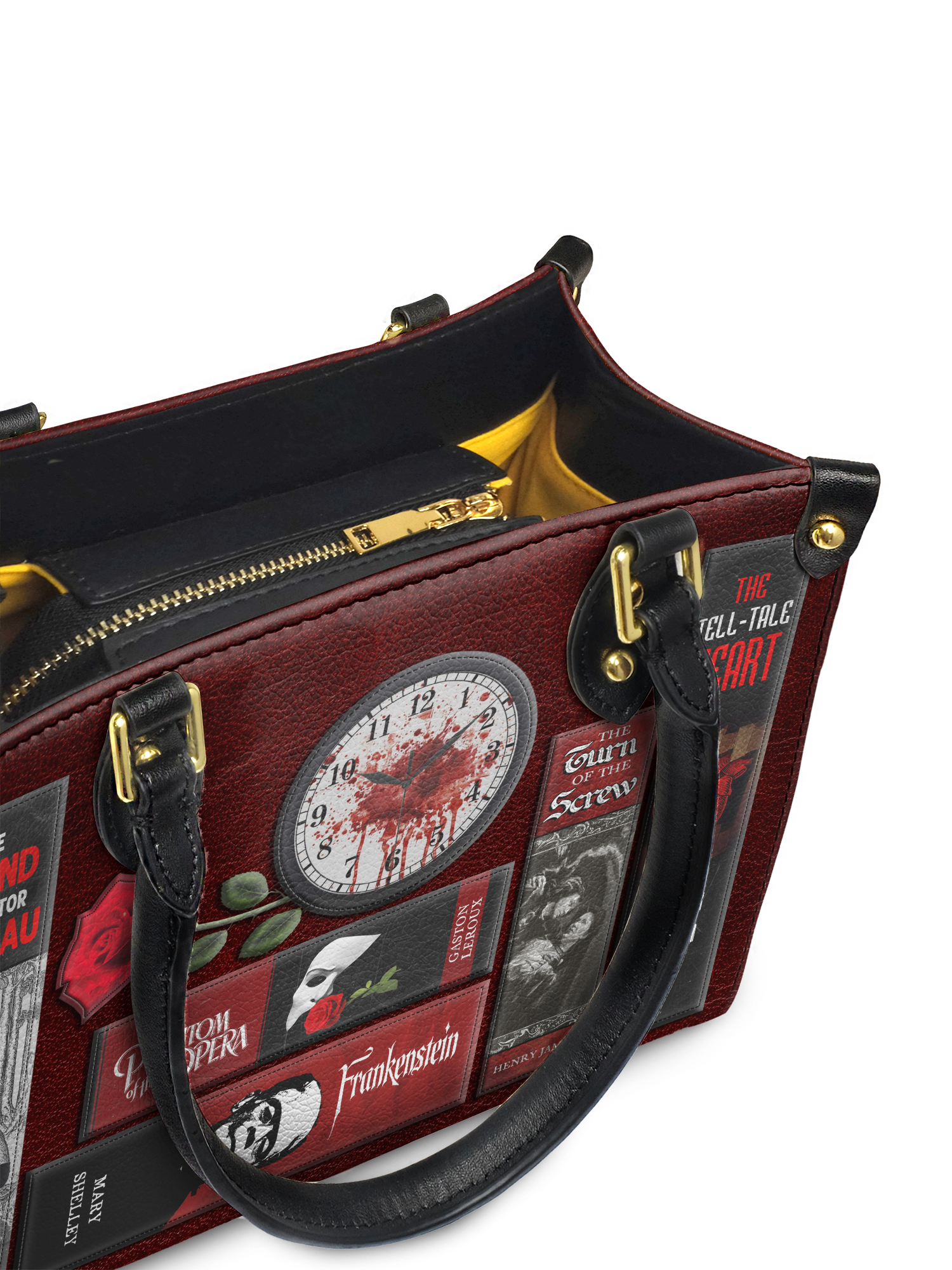 "The Crimson Codex" Small Leather Handbag