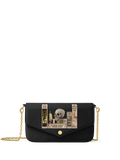 Lovecraftian Black Envelope Chain Crossbody Bag