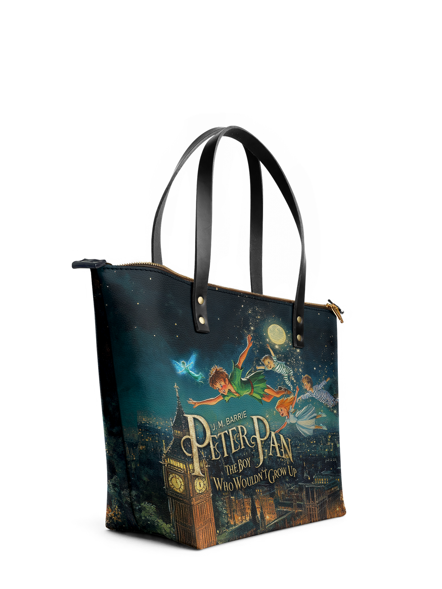 "Neverland Sky" Leather Tote Bag