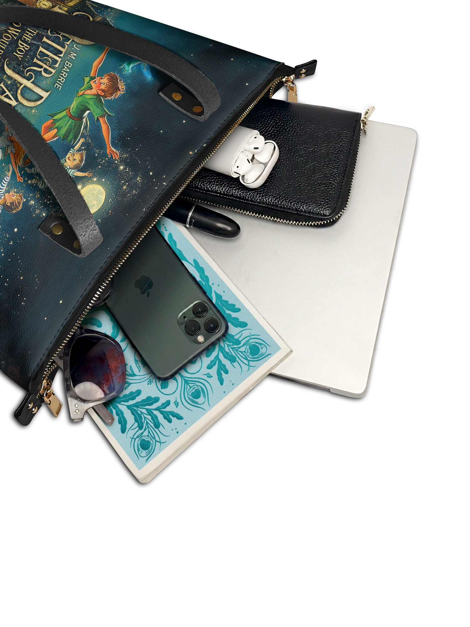 "Neverland Sky" Leather Tote Bag