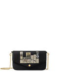 "Poe's Library" Ashen Black Envelope Chain Crossbody Bag