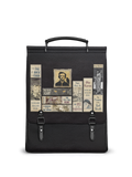 "Poe's Library" Ashen Black Leather Backpack