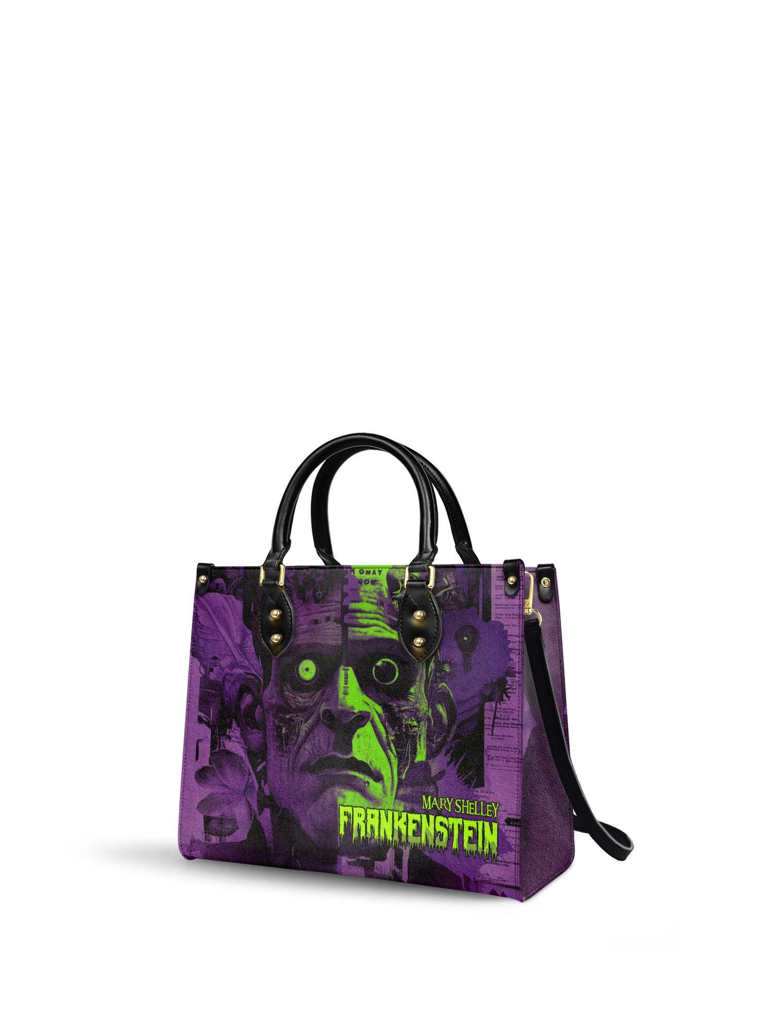 "Frankenstein" Lablight Violet Leather Handbag