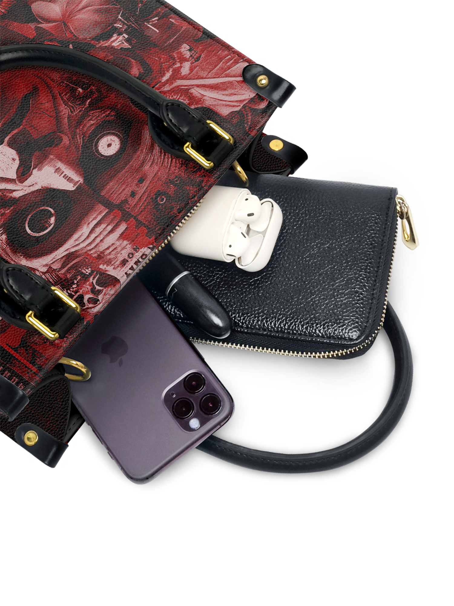 "Frankenstein" Heart Surge Small Leather Handbag
