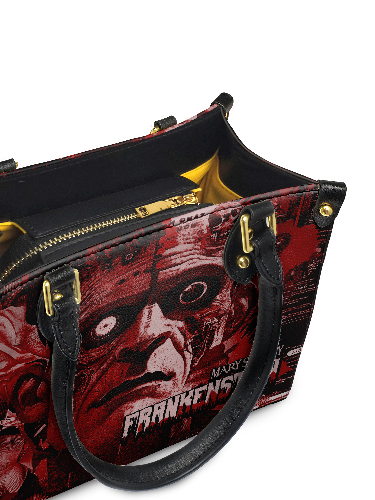 "Frankenstein" Heart Surge Small Leather Handbag