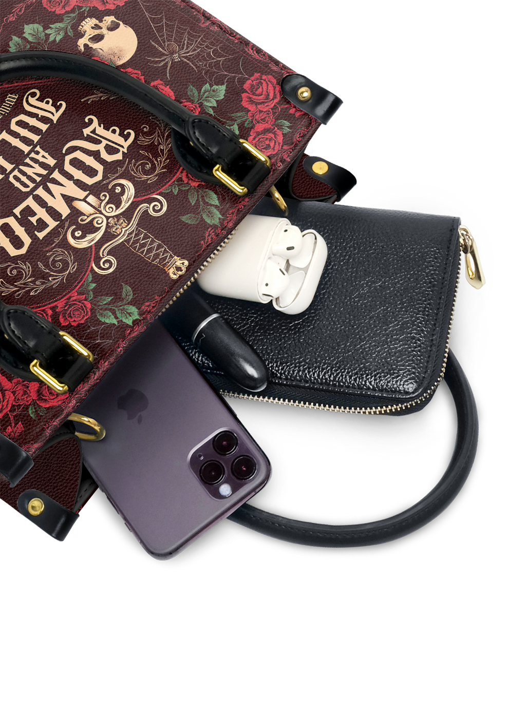 "Romeo And Juliet" Poison Rose Small Leather Handbag