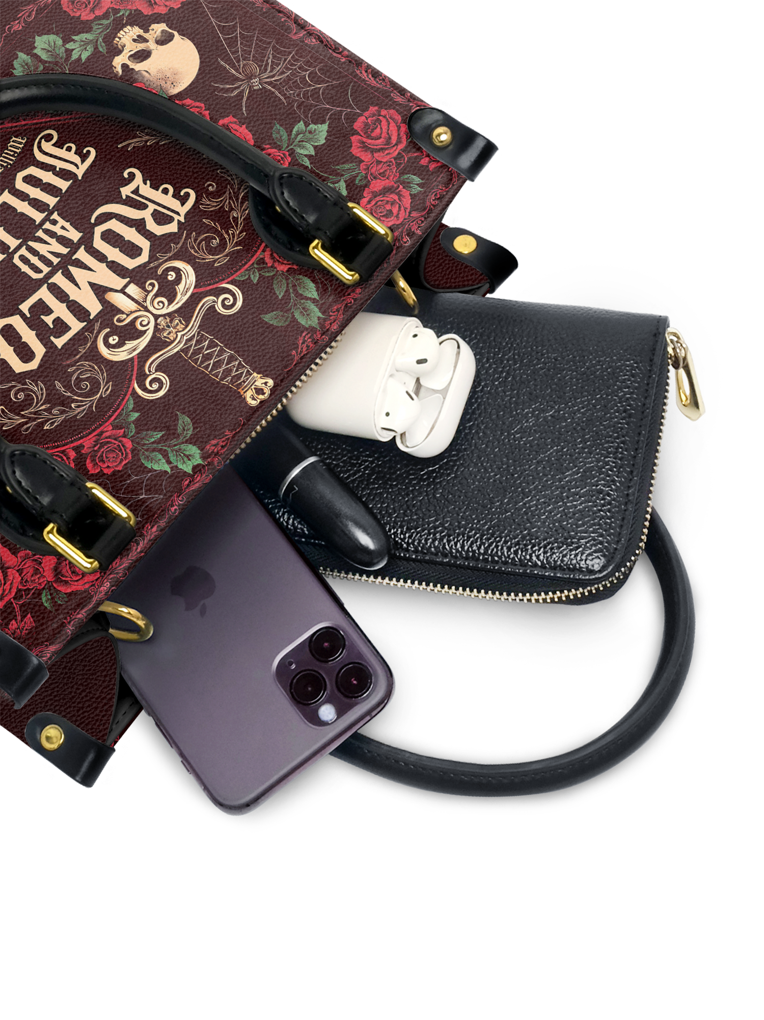 "Romeo And Juliet" Poison Rose Small Leather Handbag