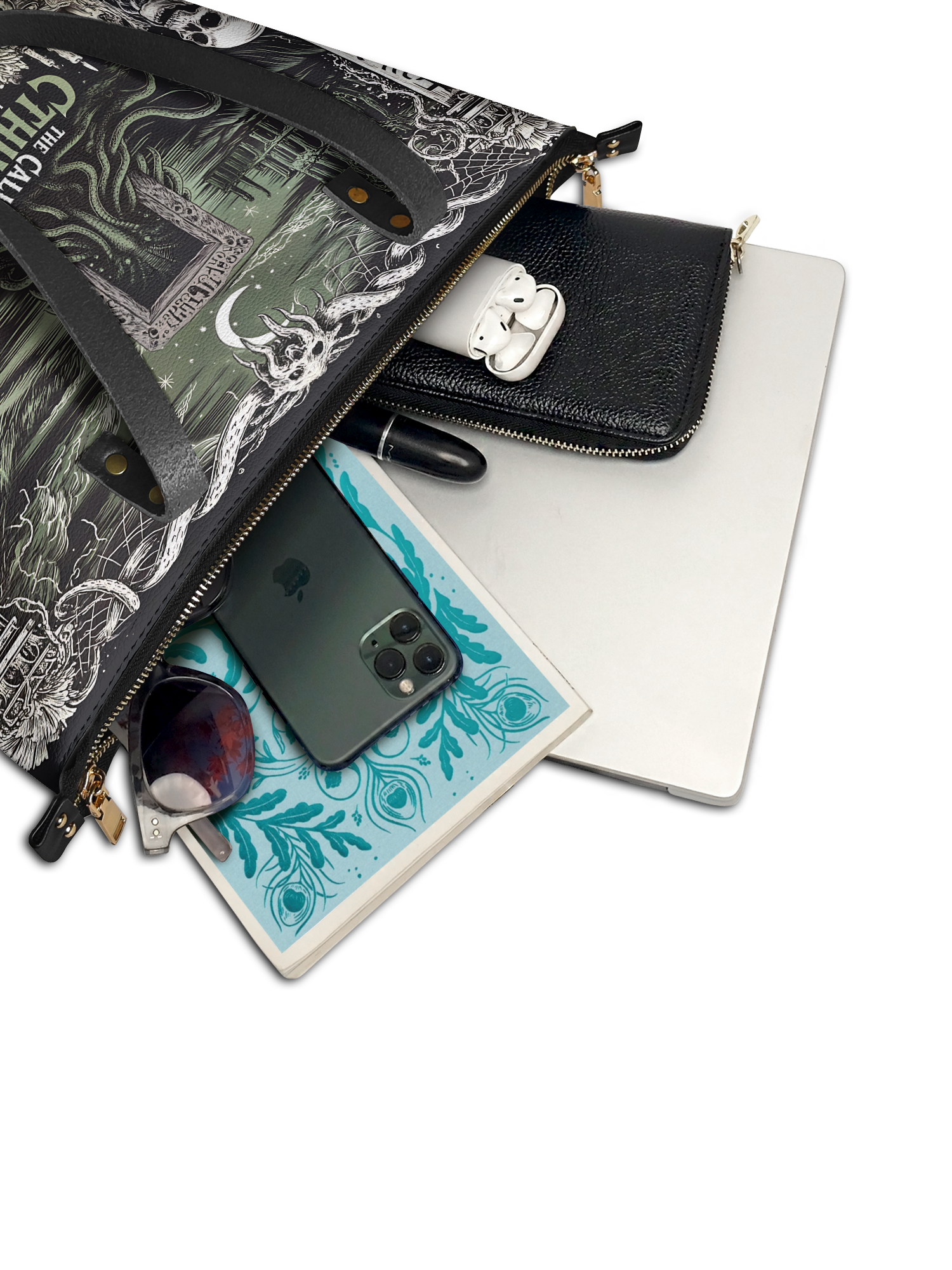"The Call Of Cthulhu" Leather Tote Bag
