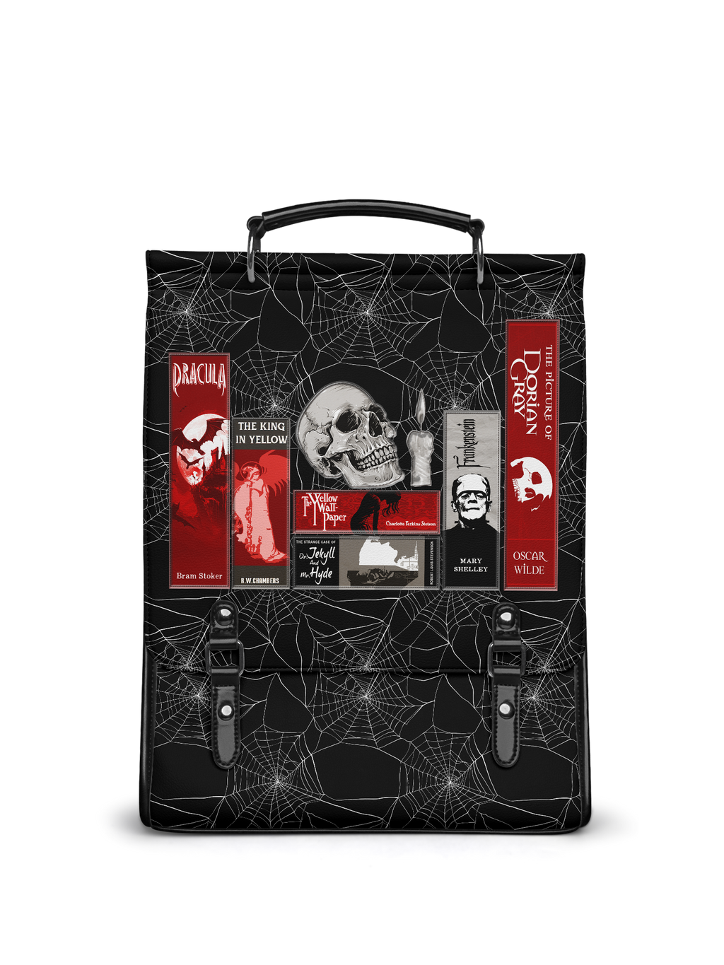 "The Codex of Gothic Tales" Black Widow’s Kiss Leather Backpack