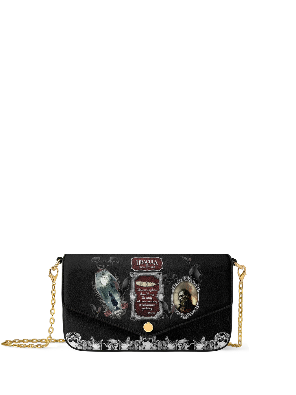 "The Dracula" Envelope Chain Crossbody Bag