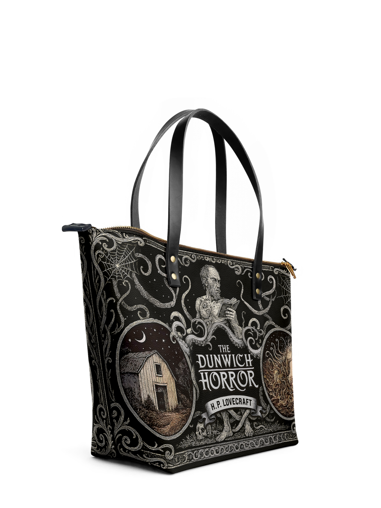 "The Dunwich Horror" Leather Tote Bag