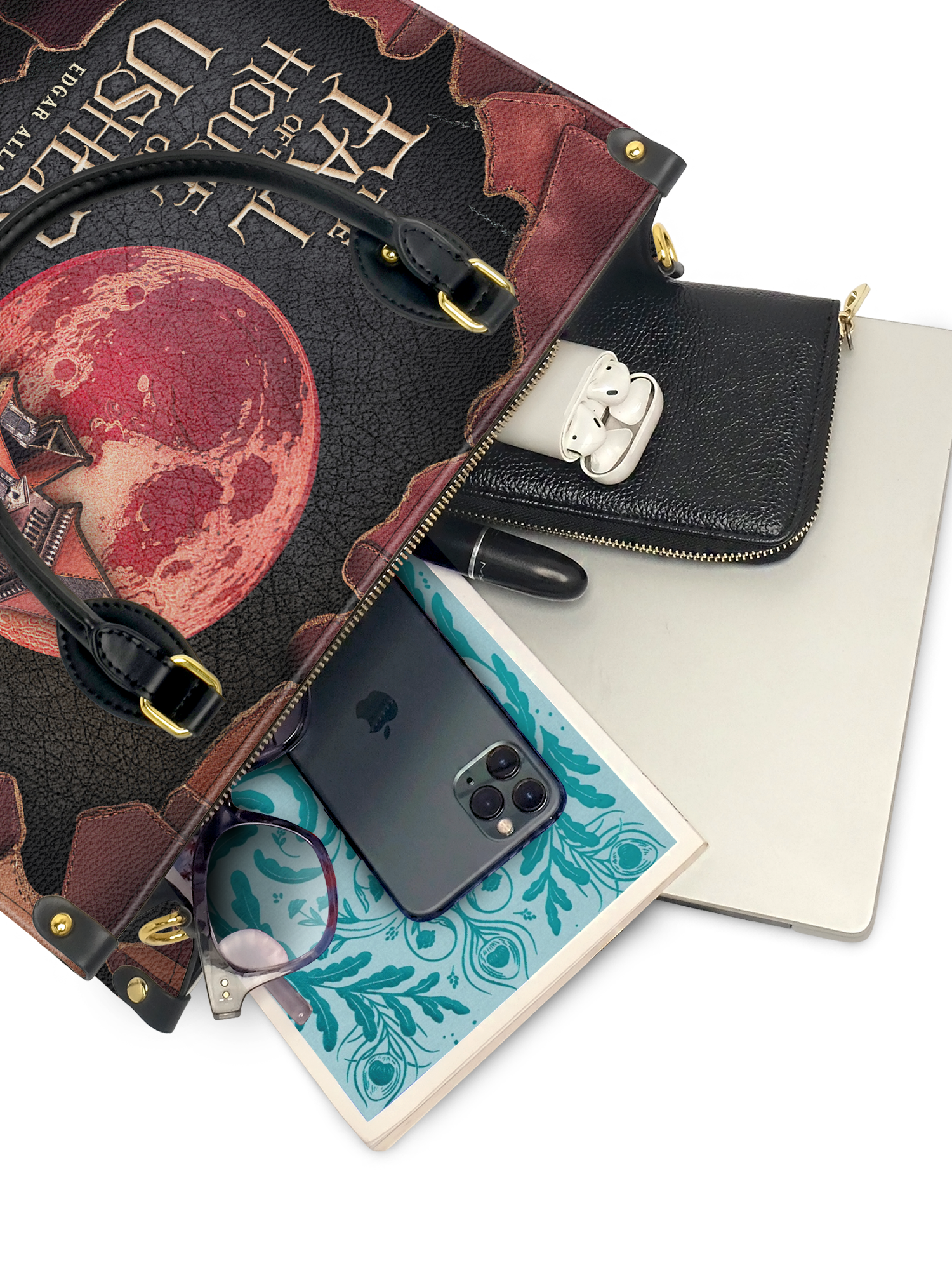"The Fall Of The House Of Usher" Leather Handbag