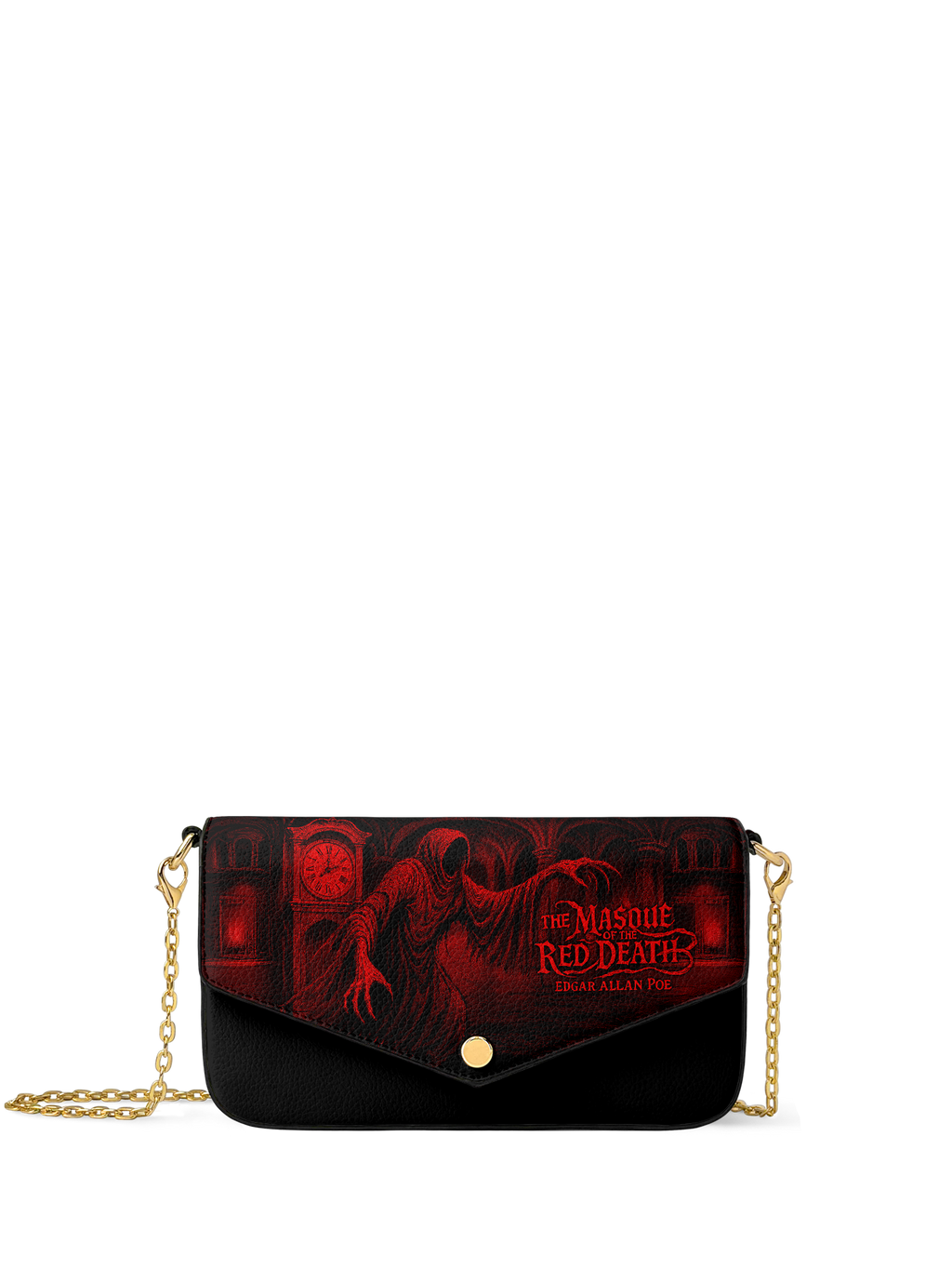 "The Masque Of The Red Death" Envelope Chain Crossbody Bag