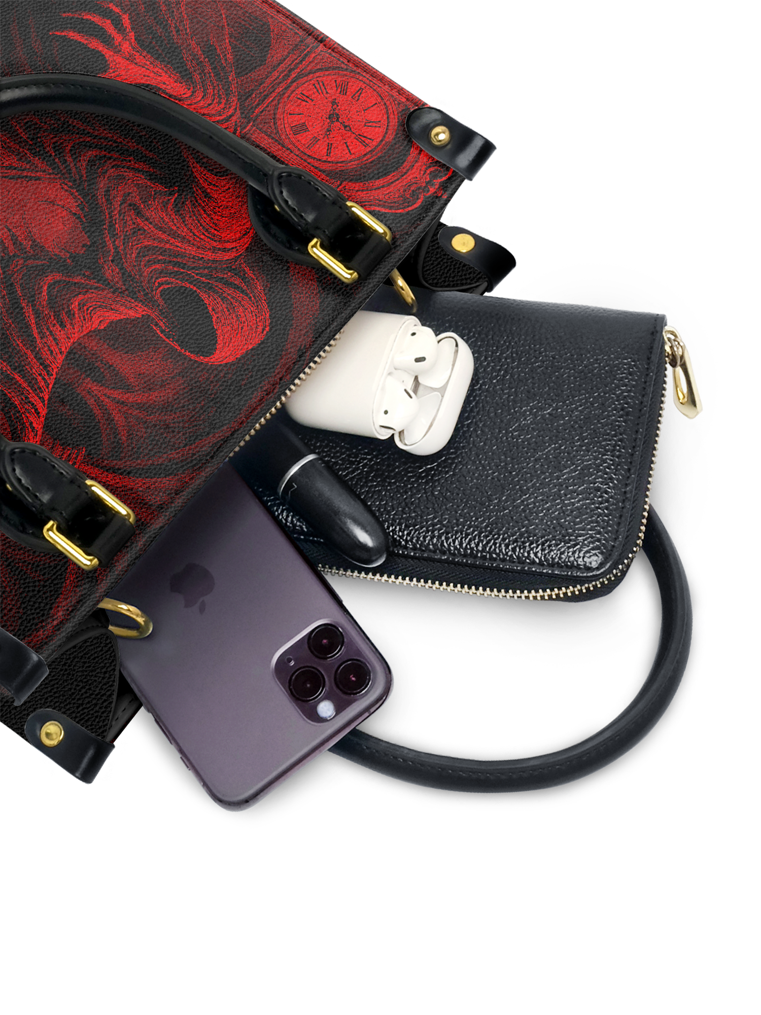 "The Masque Of The Red Death" Small Leather Handbag