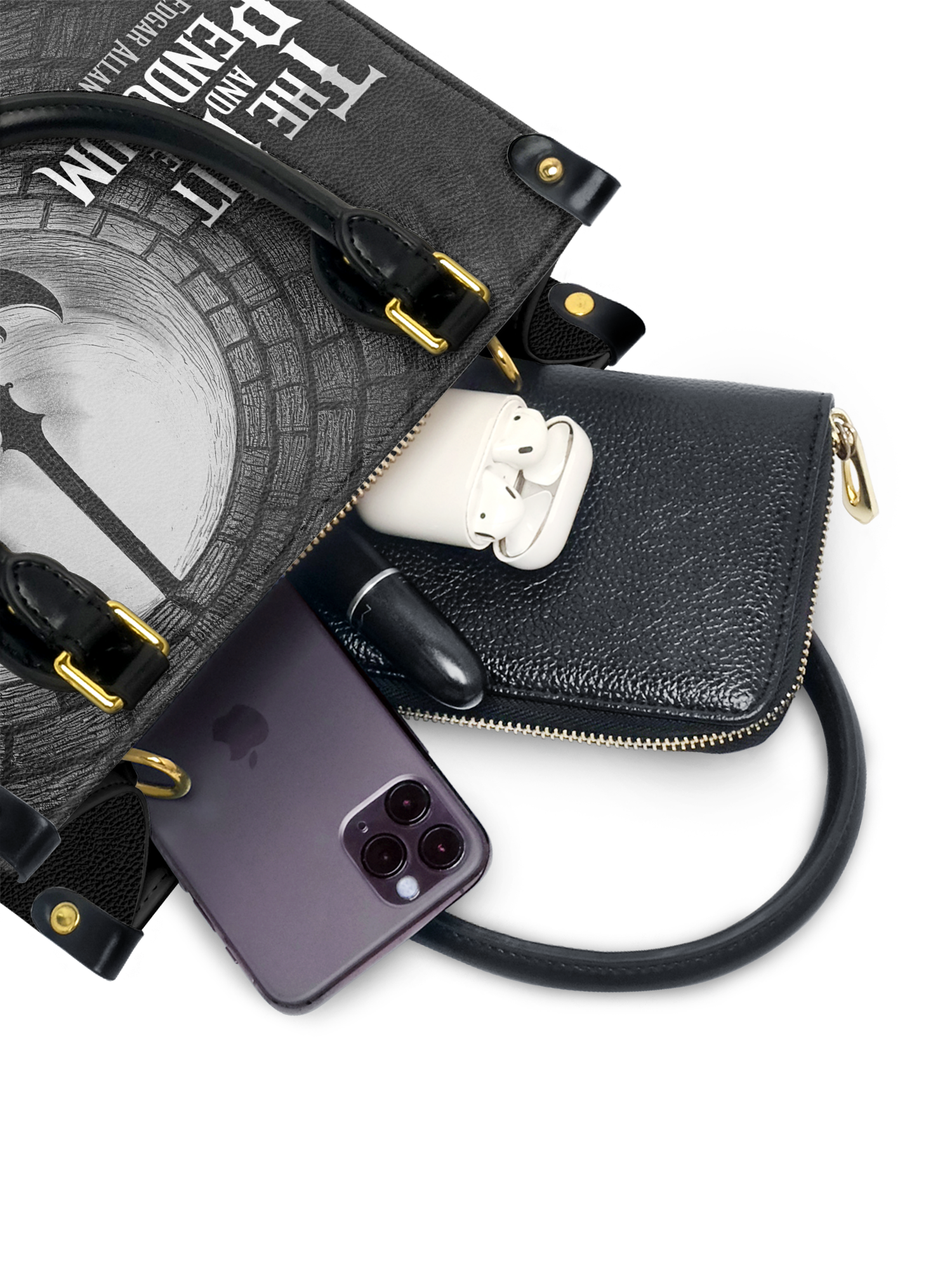 "The Pit And The Pendulum" Small Leather Handbag