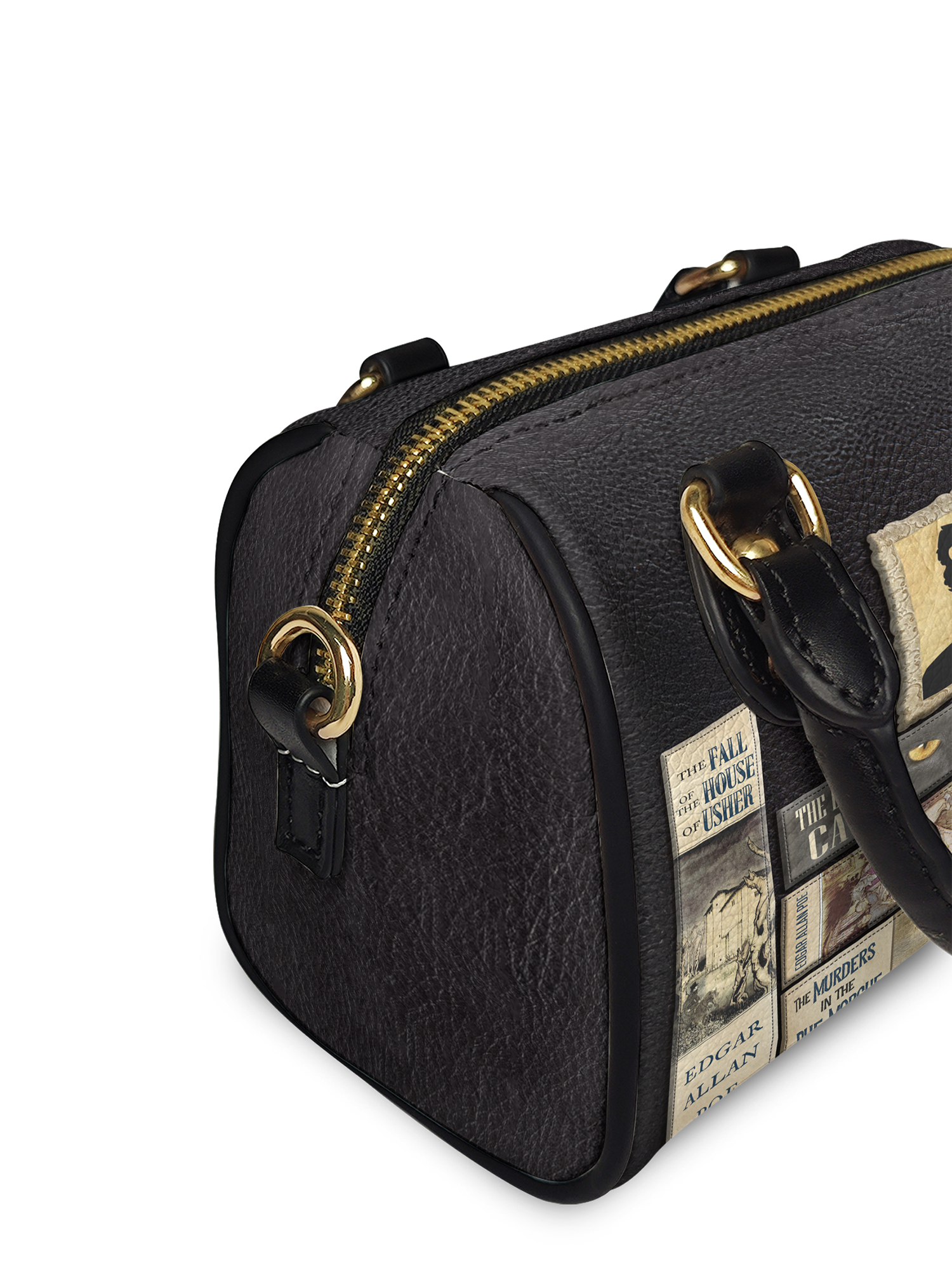 "Poe's Library" Ashen Black Mini Satchel
