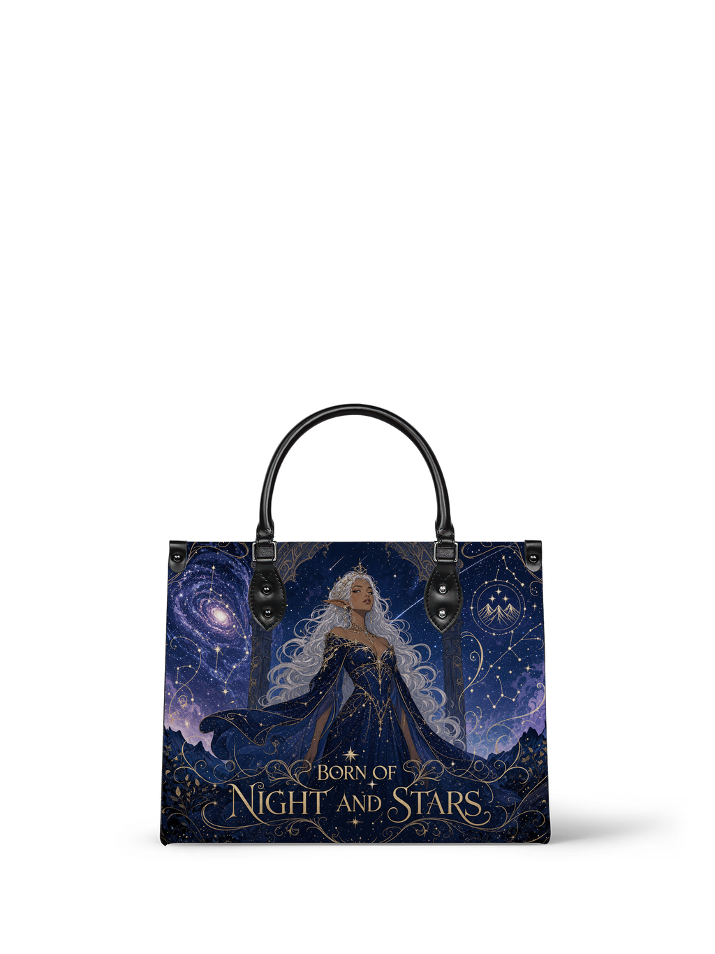 “Born of Night and Stars” Celestial Heiress Leather Handbag